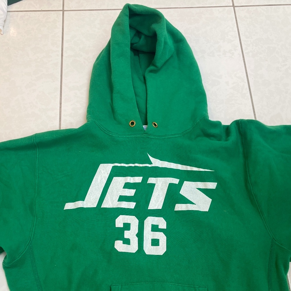 PRICE DROP !!!  Vintage Jets hooded sweatshirt from the 1980s